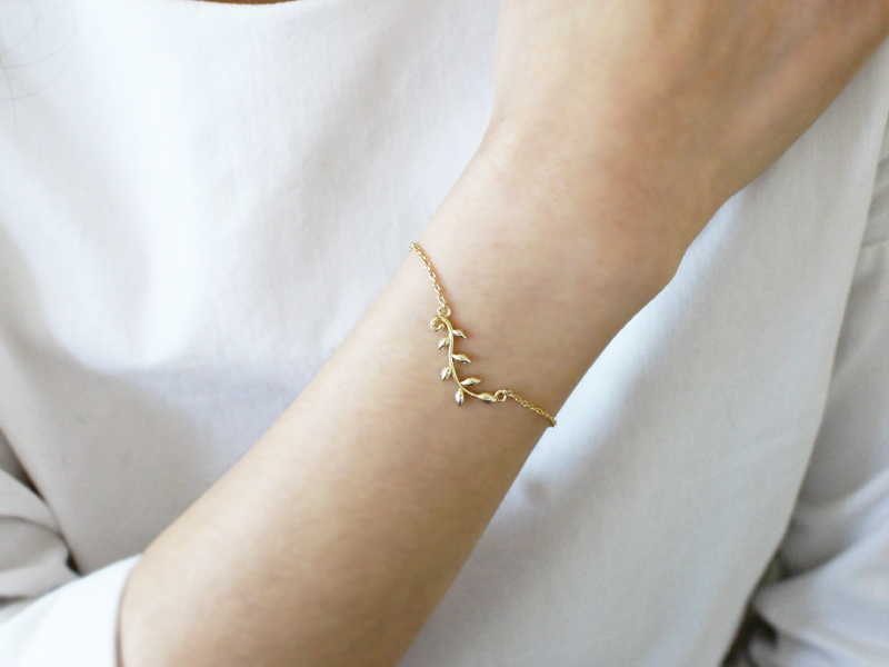 tiffany olive leaf bracelet gold