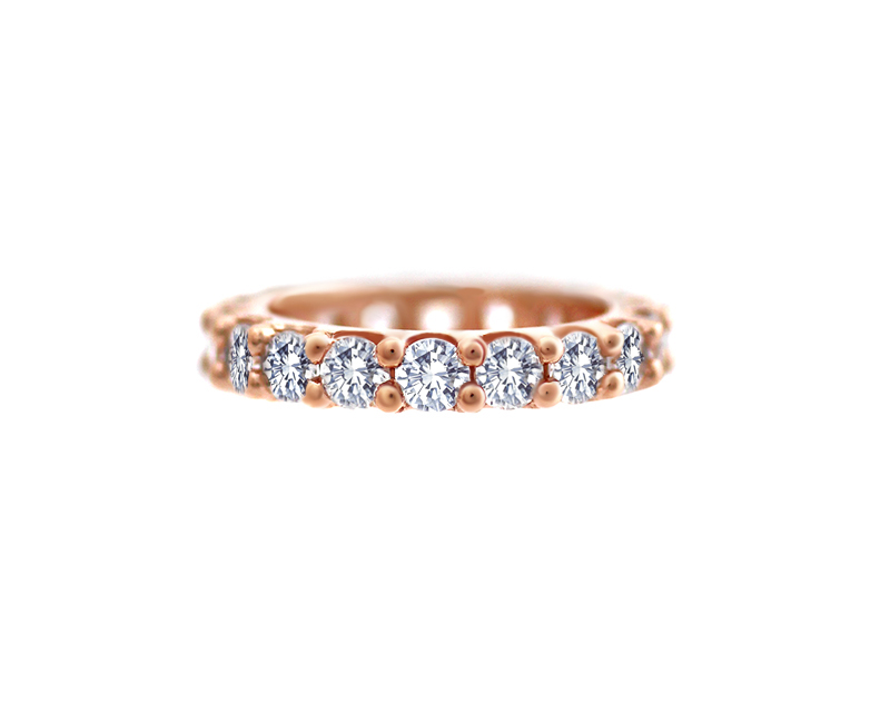 Sterling Silver  or Rose Gold X O X O Eternity CZ Ring Gold