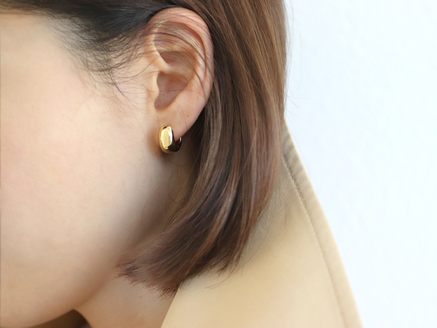 18K Gold Plated Hoop Earrings Thick Huggie Earrings Gold Chunky Hoop Earrings 925 Silver Huggie Hoop Earrings