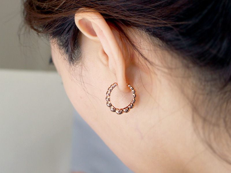 Triumphantly Textured Rose Gold Hoop Earrings - Jewelry by Bretta