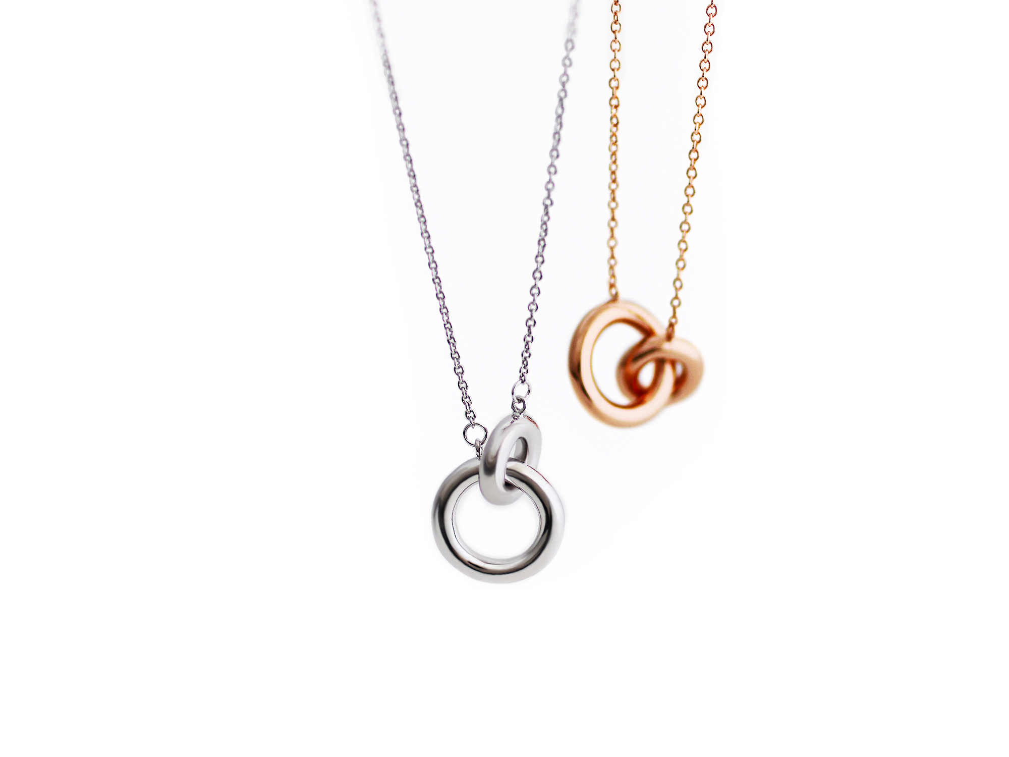 Tiffany & Co 1837 Interlocking Circle Necklace Sterling Silver & Rubedo