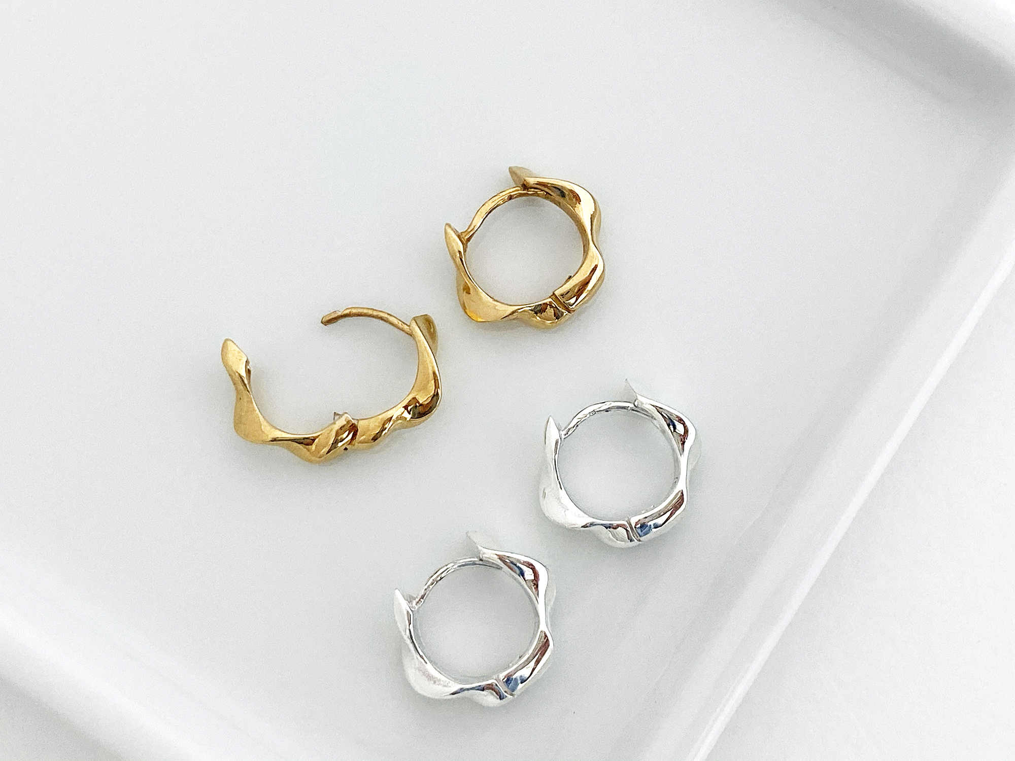 Small Swirl Hoops - 925 sterling silver trendy fashion jewelry